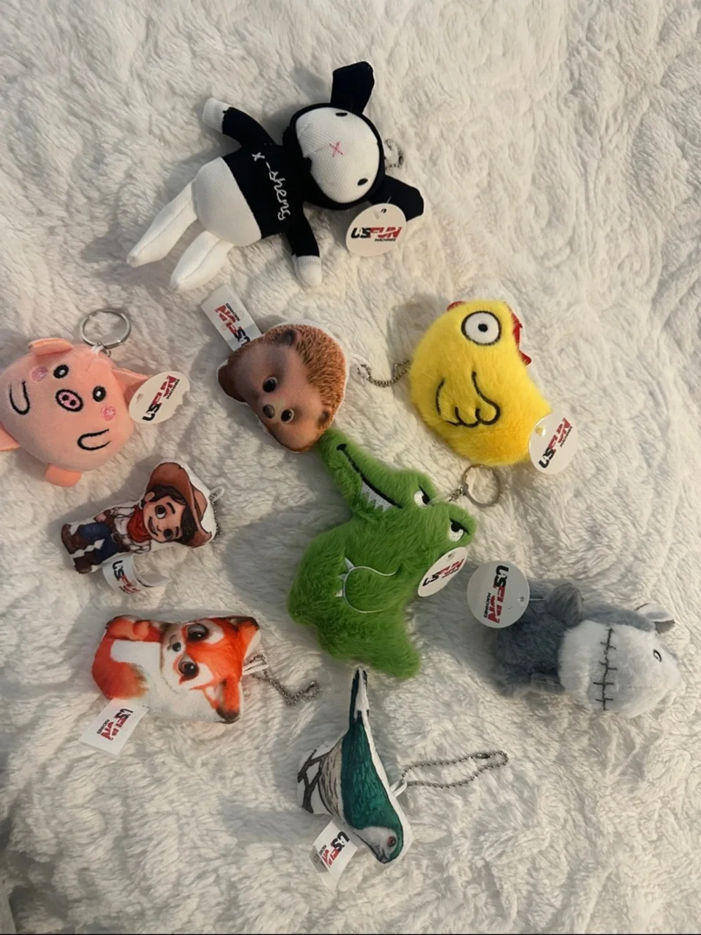 Assorted Plush Keychain Set – Cute Animal or pursechains (Mixed Colors)